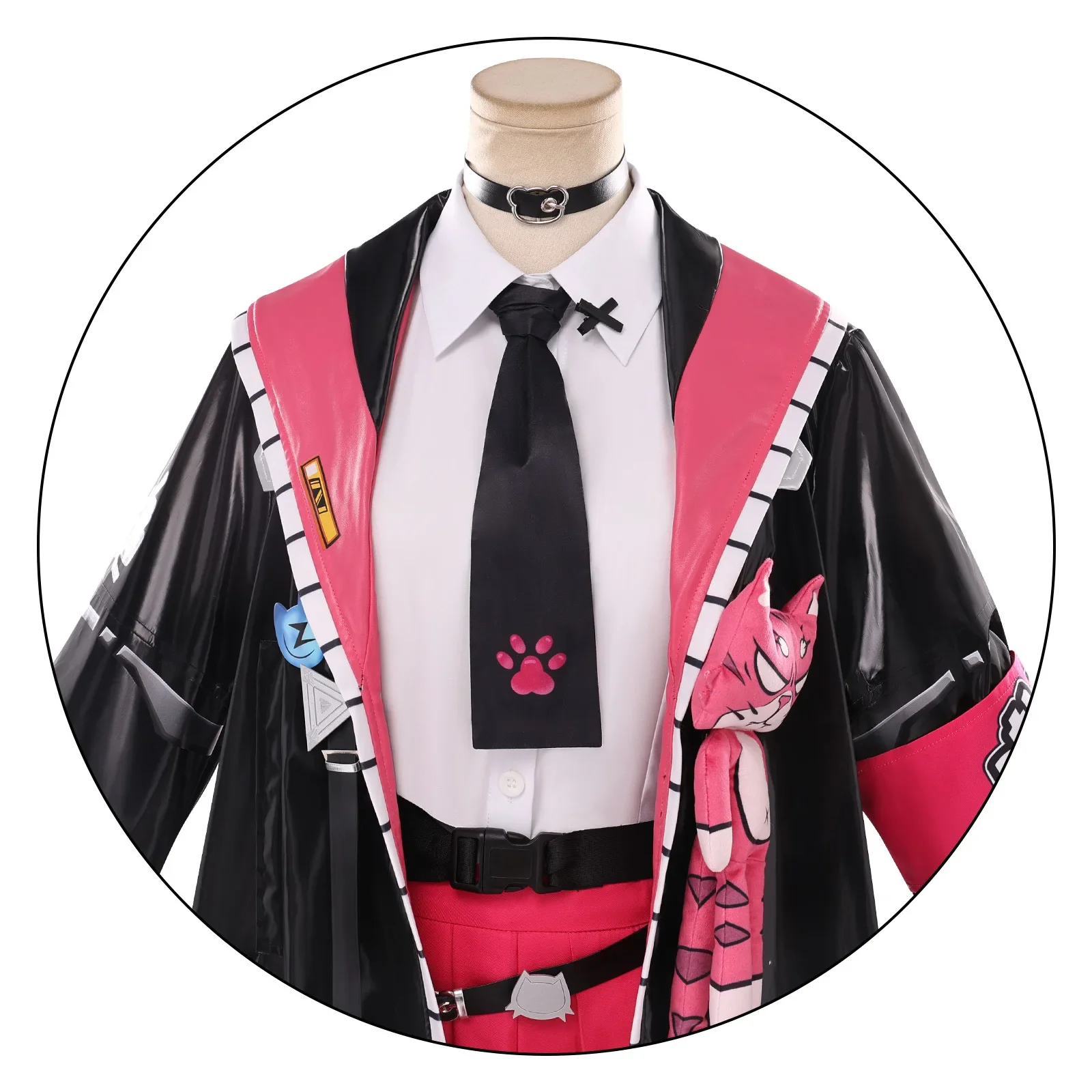 Neverness to Everness Nanally Coluccis Cosplay Costume Wig Anime Game NTE Nanally  Leather Jacket Shirt Skirt Accessory Set view 5