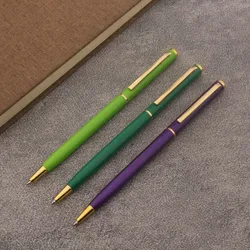 1pc Metal Ballpoint Pen Fluorescent Green Purple Business Office School Supplies Writing Pen
