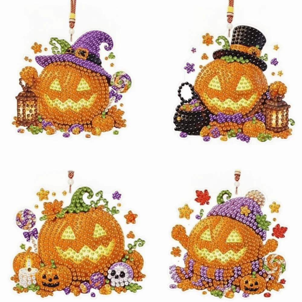 Acrylic Base Rhinestone Painting Pendant Shiny Creative Pattern DIY Crystal Keychain Bright Color Complete Accessories