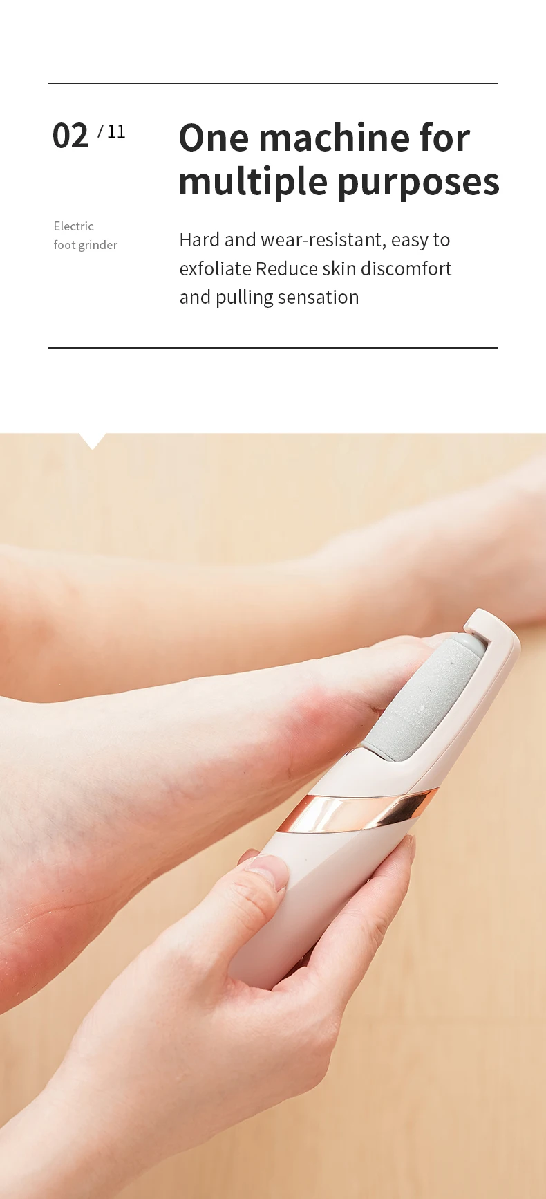 Electric Foot File Waterproof Callus Remover Rechargeable Grinder_voghion.com