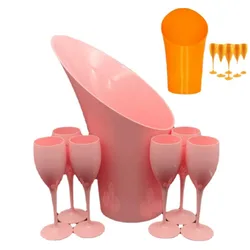 Flauti e secchielli in plastica arancione rosa per feste o matrimoni (possono personalizzare il Logo, contattami ora!)