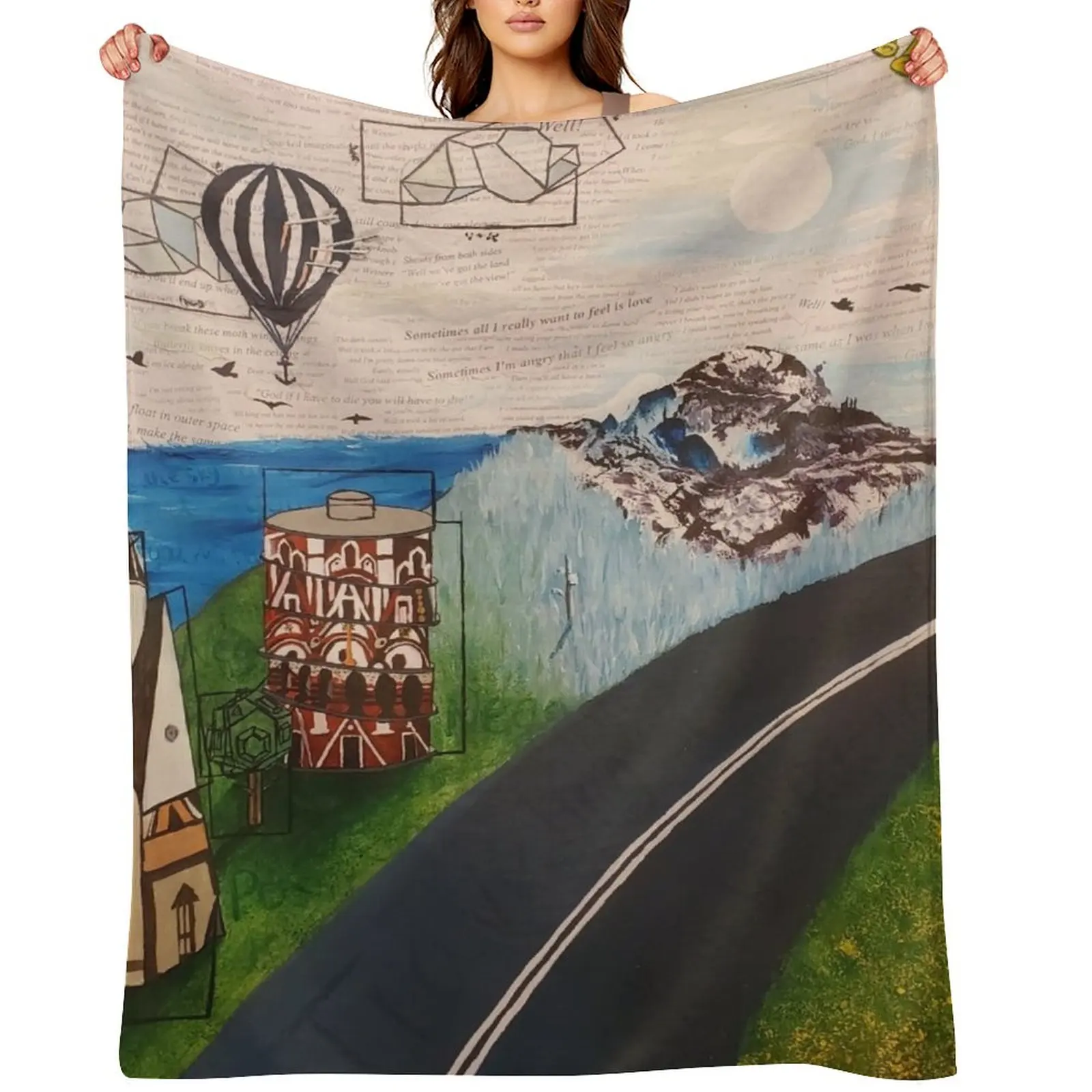 

Watercolor Weekend - Modest Mouse tribute Throw Blanket Soft manga christmas gifts Luxury St Blankets