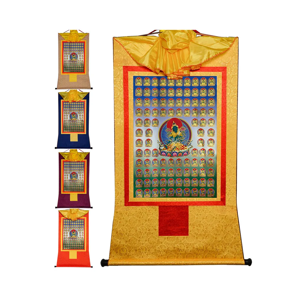 

Gandhanra бронзовая печать Thangka Art - 100 Зеленая Тара тханка, тибетская фотография с ручной оправой