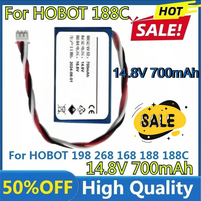

For HOBOT 168,188,198,268,288 New High Quality Replaceable 700mAh Vacuum HB16815 Battery