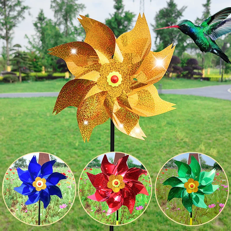 Bird Repeller Pinwheels Reflective Sparkly Scarecrow Pinwheel Windmill Spinner Garden Lawn Yard Decor Keep Birds Away Repellent