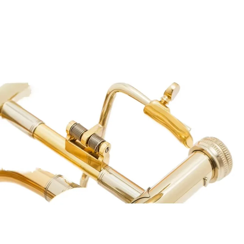 

Hooqu Handmade Customized BB/F Key Golden Tenor Trombone Premium Brand Wholesales Customized Musical Instrument