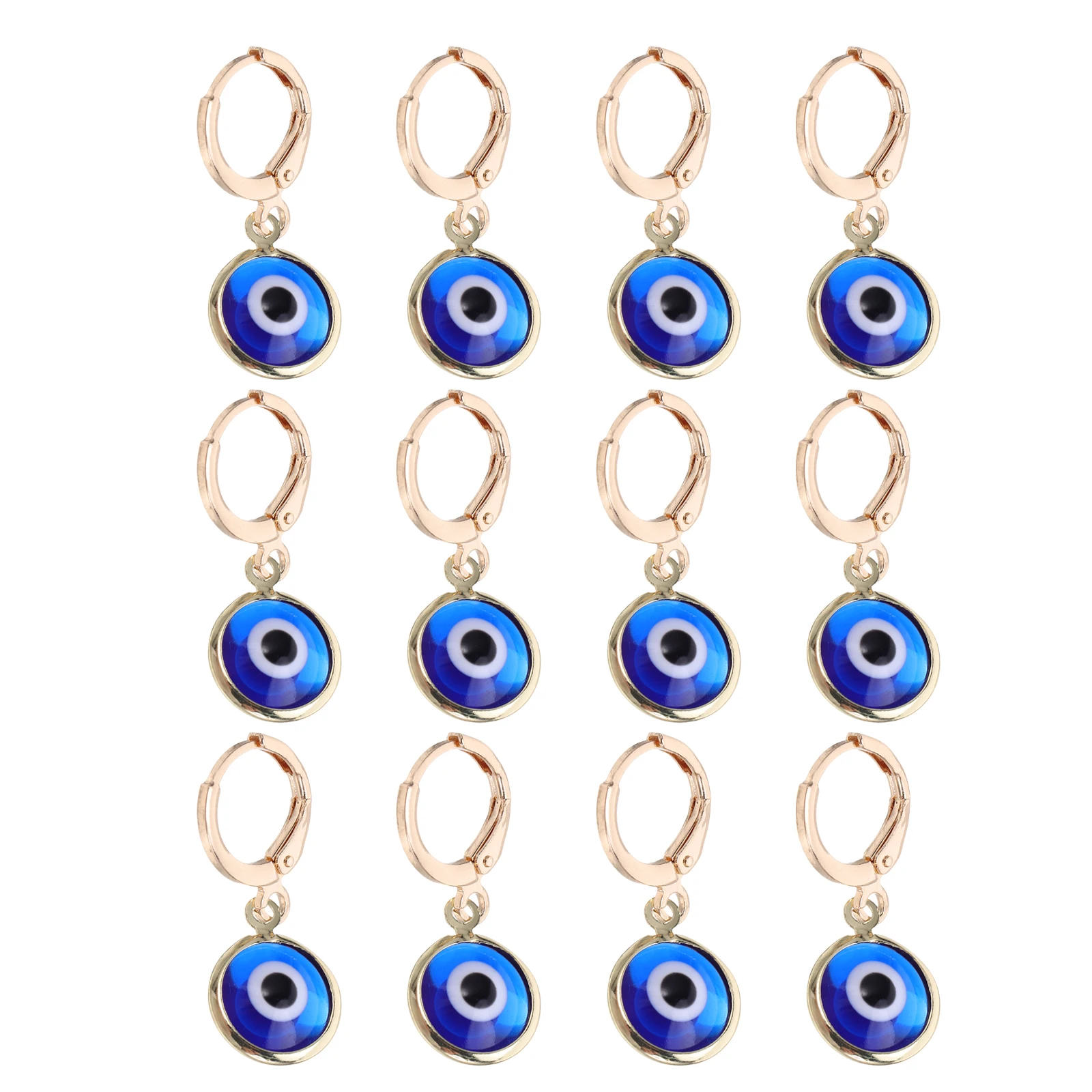 

12 Pcs 's Eye Trinket Backpack Charms Blue Keychain Decor Hanging Bag Car Keys Ornament Accessories Rings