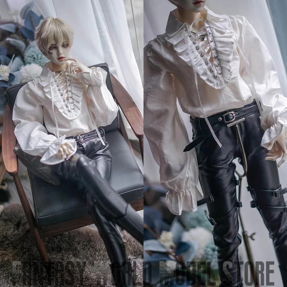 

Масштаб 1/4 BJD Uncle ID75, модная белая шифоновая рубашка высокого качества на шнурке, топ в европейском стиле, шелковая лента, подходит для тела, сделай сам