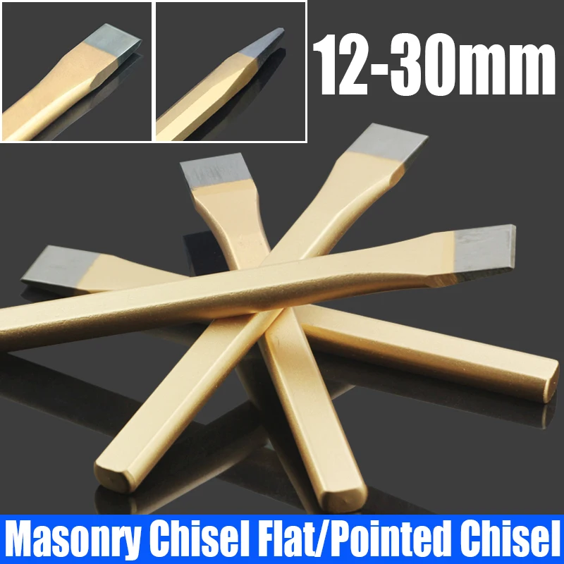 

1PCS Masonry Chisel 175 200 250 300mm CR-V Cement Fitter Chisel HRC62 Flat/Pointed Chisel Carving Chisel For Metal/Stone