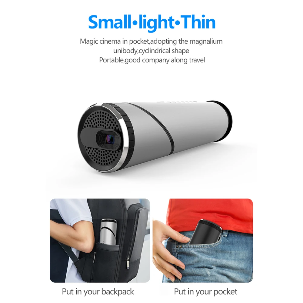 4K Mini Projector with 6000mAh Battery, Android 11 Portable
