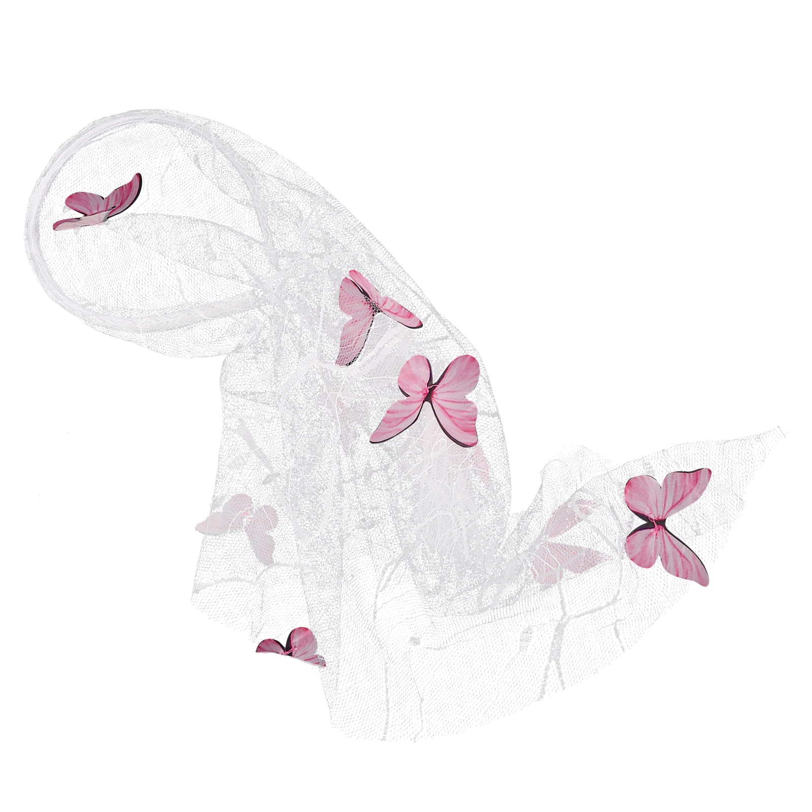 

Bridal Headwear Wedding Veil Accessory 3d Butterfly Headpiece for Bachelorette Party Bride Polyester Church Outdoor