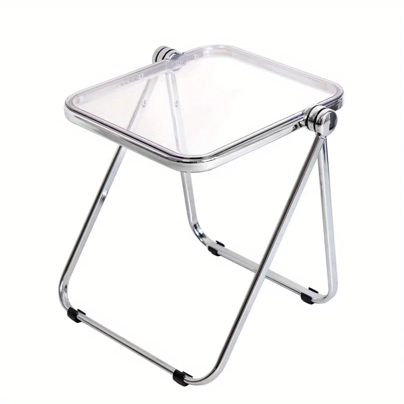 Modern Transparent Square Table - Foldable Small Table for Office & Living Room Sofa Side & Home Leisure image 6