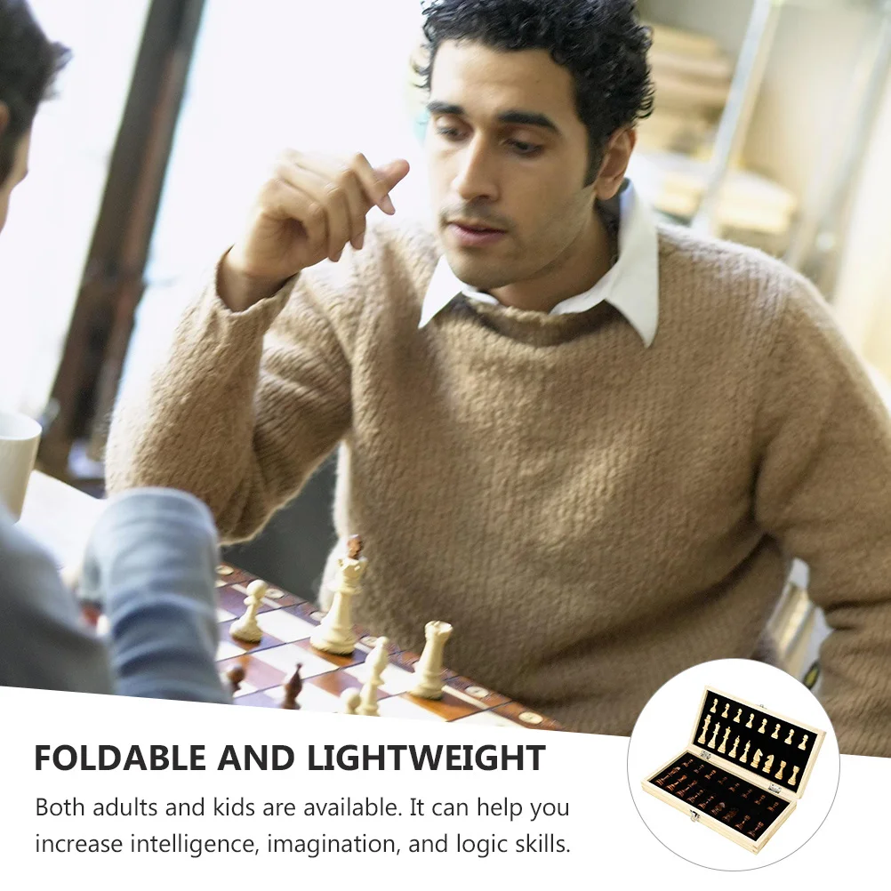 

Magnetic Folding Chess Wooden Game Board Portable Travel Set Durable Practical High Quality Smooth