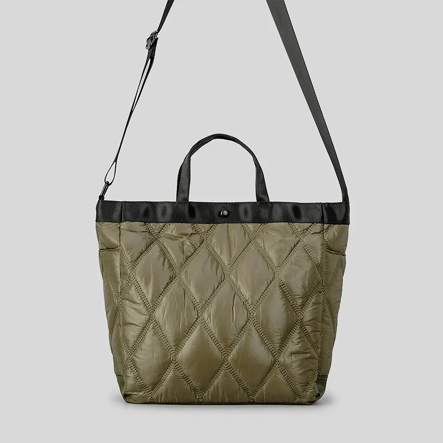 Casual Quilted Large Tote Bag Designer Padded Women Handbags Waterproof Nylon Shoulder Crossbody Bags Big Shopper Purses 2023