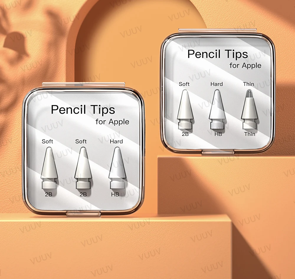 Bleistiftspitze für Apple Bleistiftspitze 3/6 Stück Doppelschicht 2B HB Dünne, weiche, harte Ersatzspitze für Apple Pencil 1. und 2. Generation – Detail 2