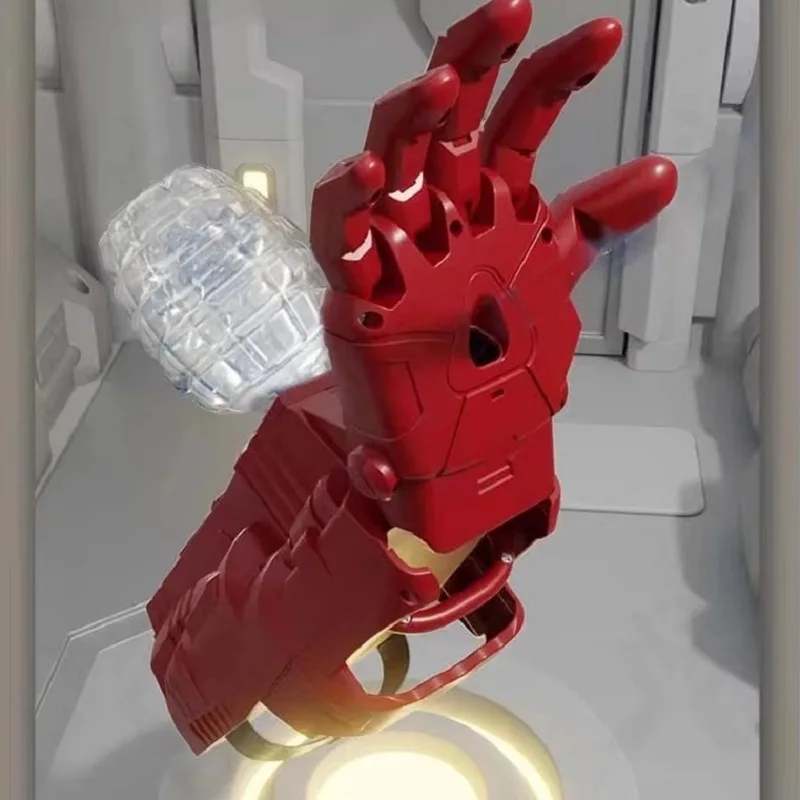 전기 팔 아이언 히어로 젤 블라스터 장난감 총 자동 발사 물총 로봇 장갑 포함 어린이 소년 역할 놀이 게임용