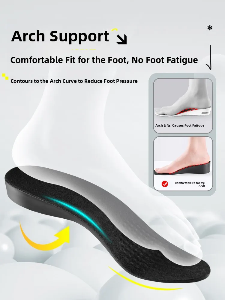 Invisible Heightening Shoe Inserts Unisex Sport Shockproof Arch Support 2cm5 Heightening Pads Comfortable Footbeds