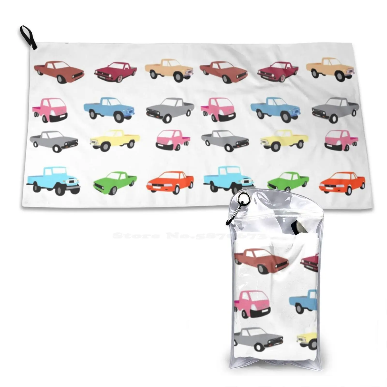 Assortment Cars And Trucks 3D Print Pattern Soft Towel Cars Trucks Christmas Xmas Festive Holidays Children Kids Animal Pet