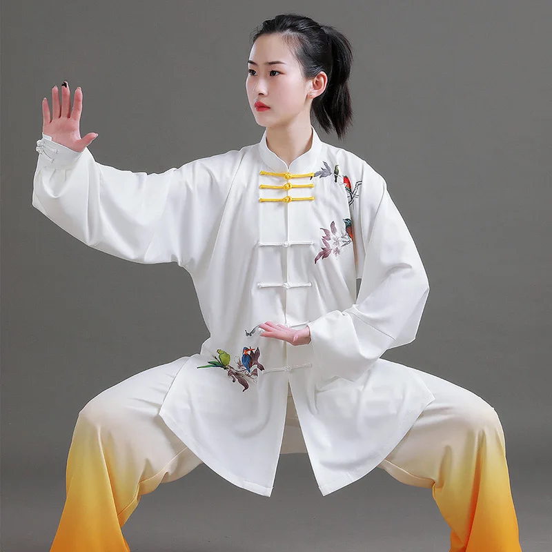 2026 New Unisex Tai Chi Suit - Summer Performance & Training Wushu Outfit for Men/Women with Kingfisher Print (Lightweight & Sty