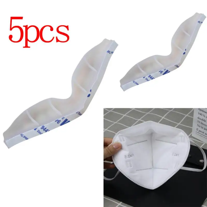 Reusable Fog Free Mask, Reusable Masks, Prevent Eyeglasses from Fogging Mask, Nose Bridge, Bracket, Silicone Pad, 5 Pcs