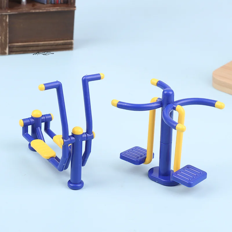 1Set 1/12 Scale Dollhouse Outdoor Park Fitness Equipment Model Sport Scene Decoration Toys Micro Construction Props for Dollhous