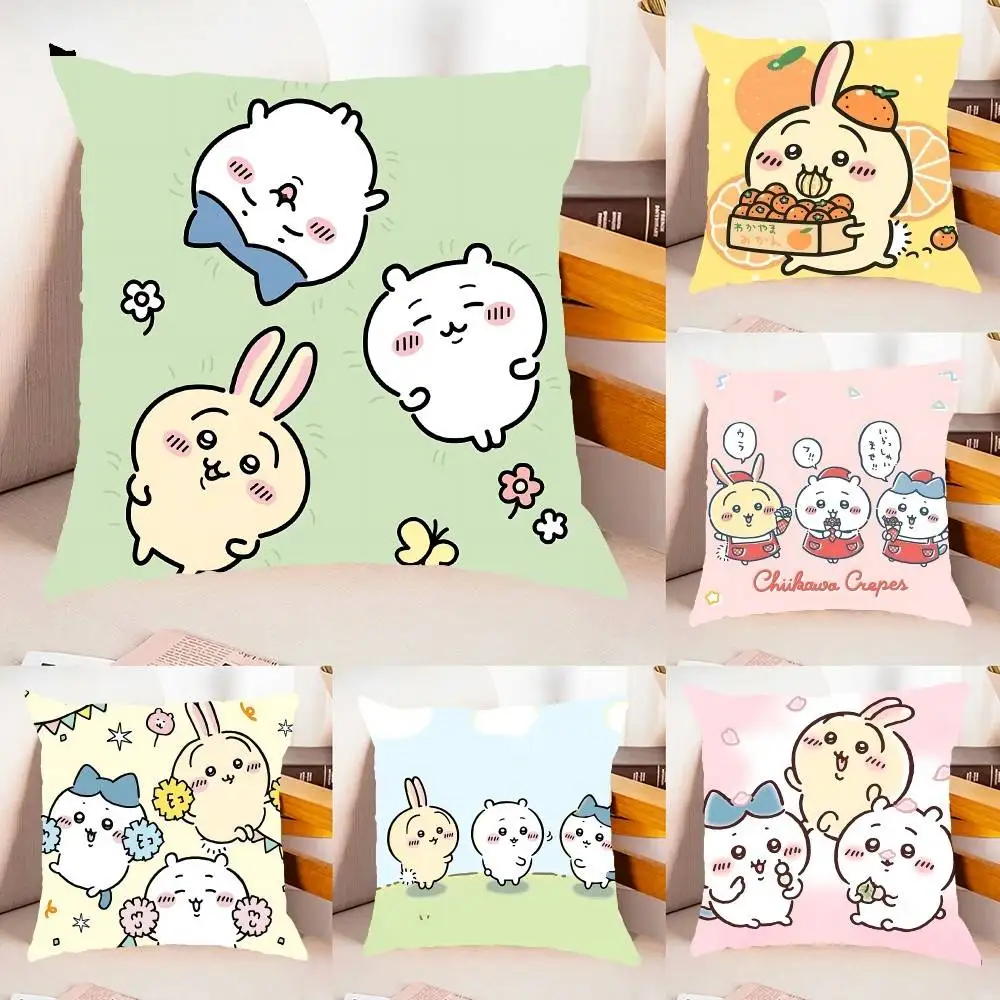 

Cute C-Chiikawa Pillow Case Throw Pillow Cover Nordic Vintage Style Cushion Covers Home Living Room Sofa Couch Seat Decor
