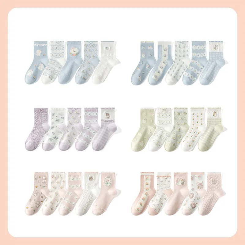 

New Japanese and Korean sports socks short tube cartoon cute girl socks cotton breathable fashion invisible socks design sense