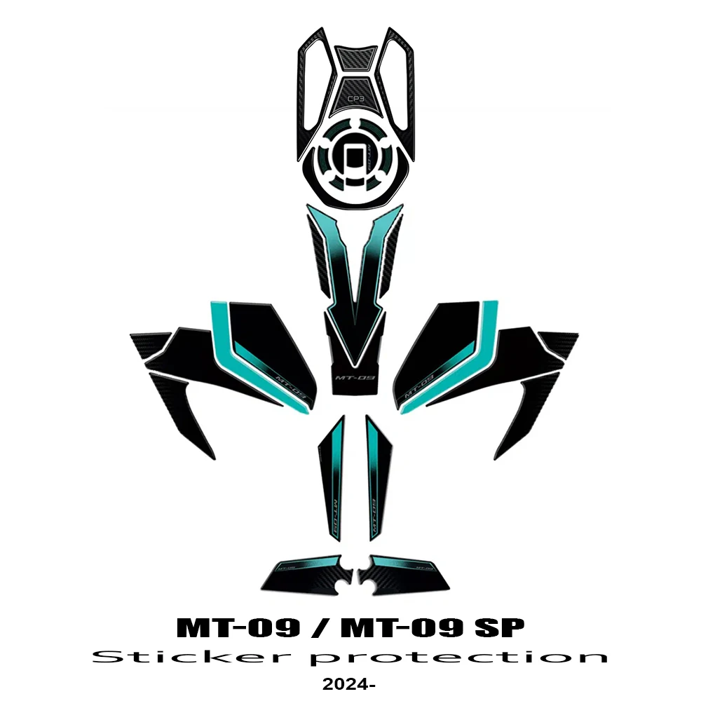 

Для MT-09 SP MT 09/SP 2024 2025 3D наклейка защитный комплект наколенники наклейки боковые наклейки на бак