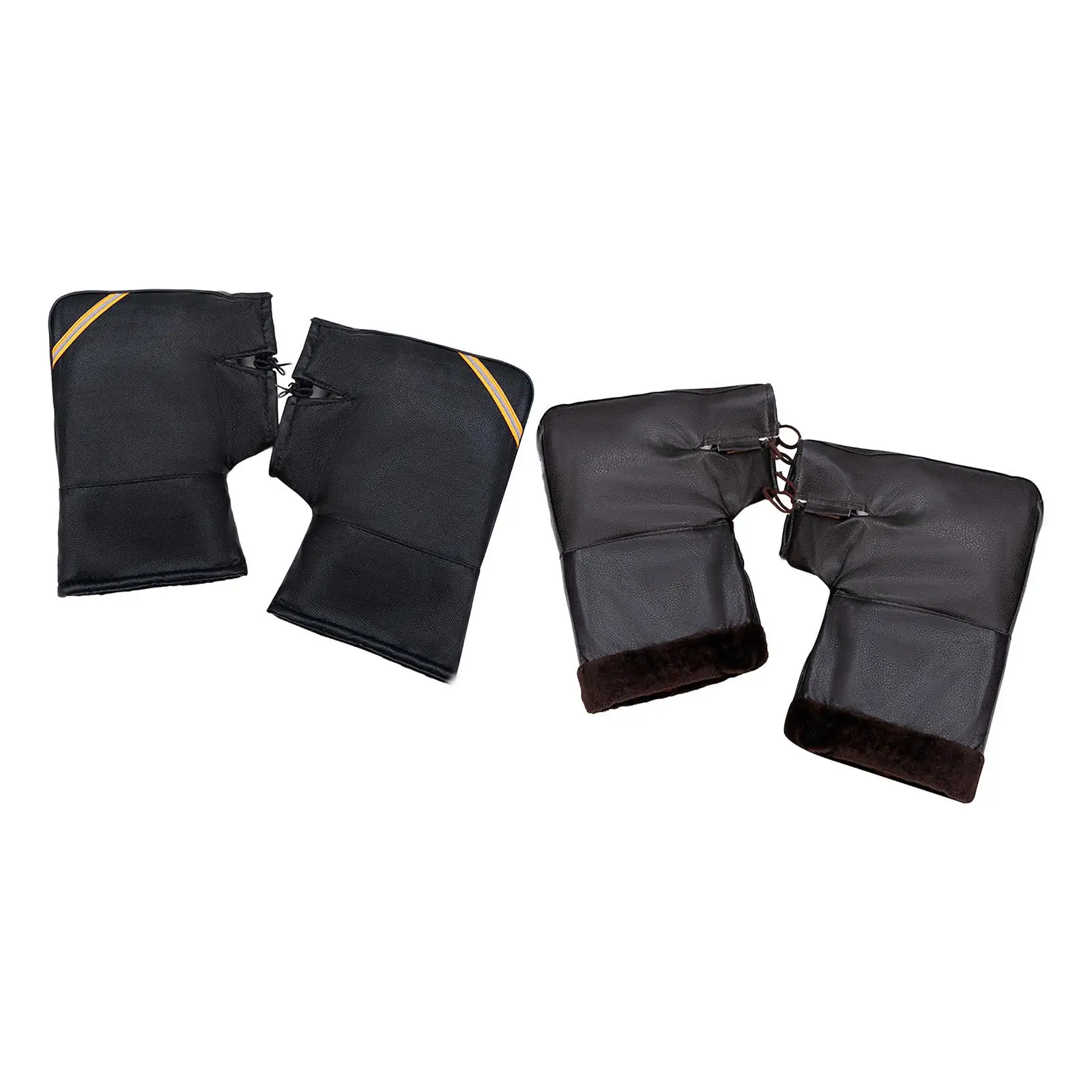 

Motorcycle Handlebar Gloves Mittens Universal Riding Parts Protective PU Leather Thick Winter Hands Warmer for Motorbike