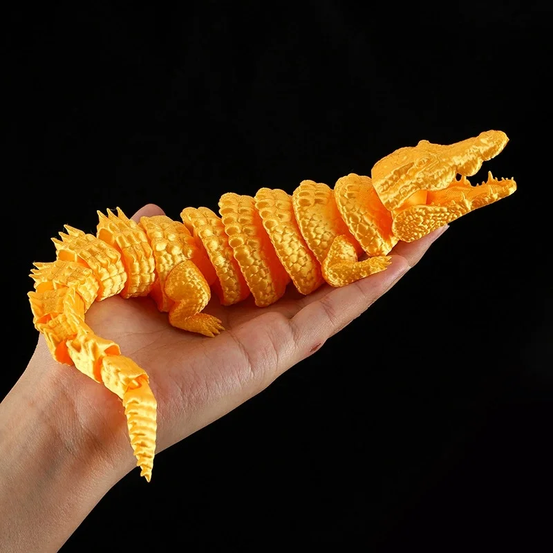 

Movable Joint Crocodile 3D Printed Model Toy Mini Figurine Creative Desktop Decoration Handmade Craft Unique Gift for Children