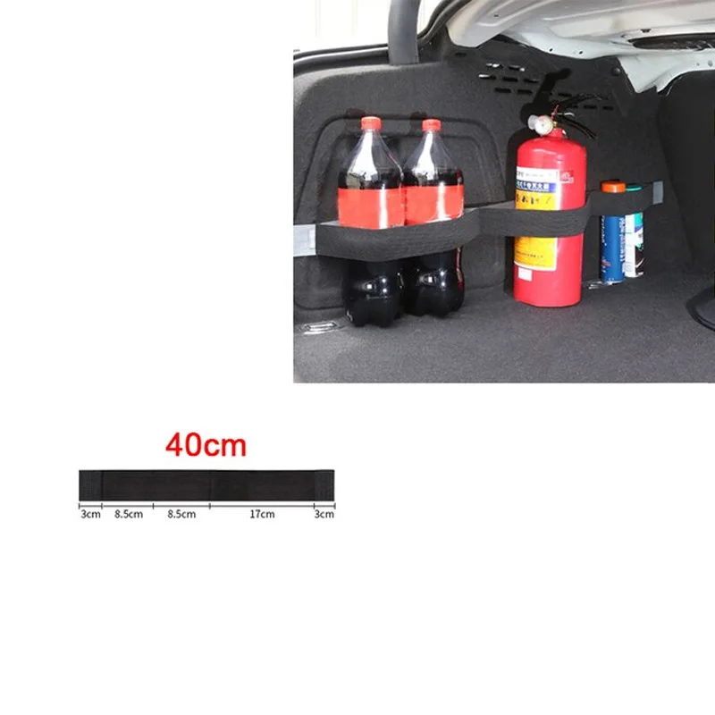 Auto Zurück Hinten Stamm Elastische Mesh Feste Riemen Auto Innen Organizer Feuerlöscher Lagerung Net Sitz Zurück Befestigung Tasche Auto Zubehör