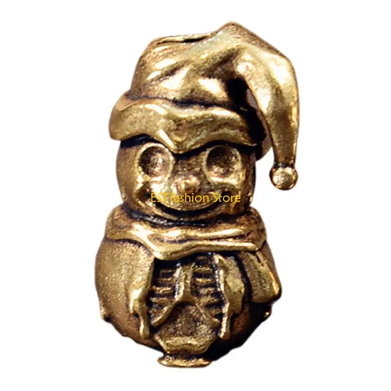 Y5GC Brass Snowman Pendant for Handmade Jewelry Gear Beads Charm DIY Accessories