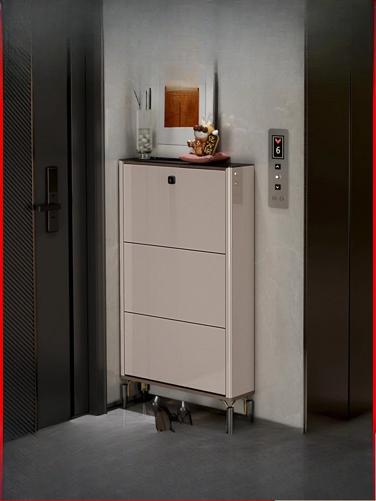 

Small shoe cabinet at the entrance, ultra-thin indoor narrow 17cm new model, outside the door corridor with lock tipping bucket