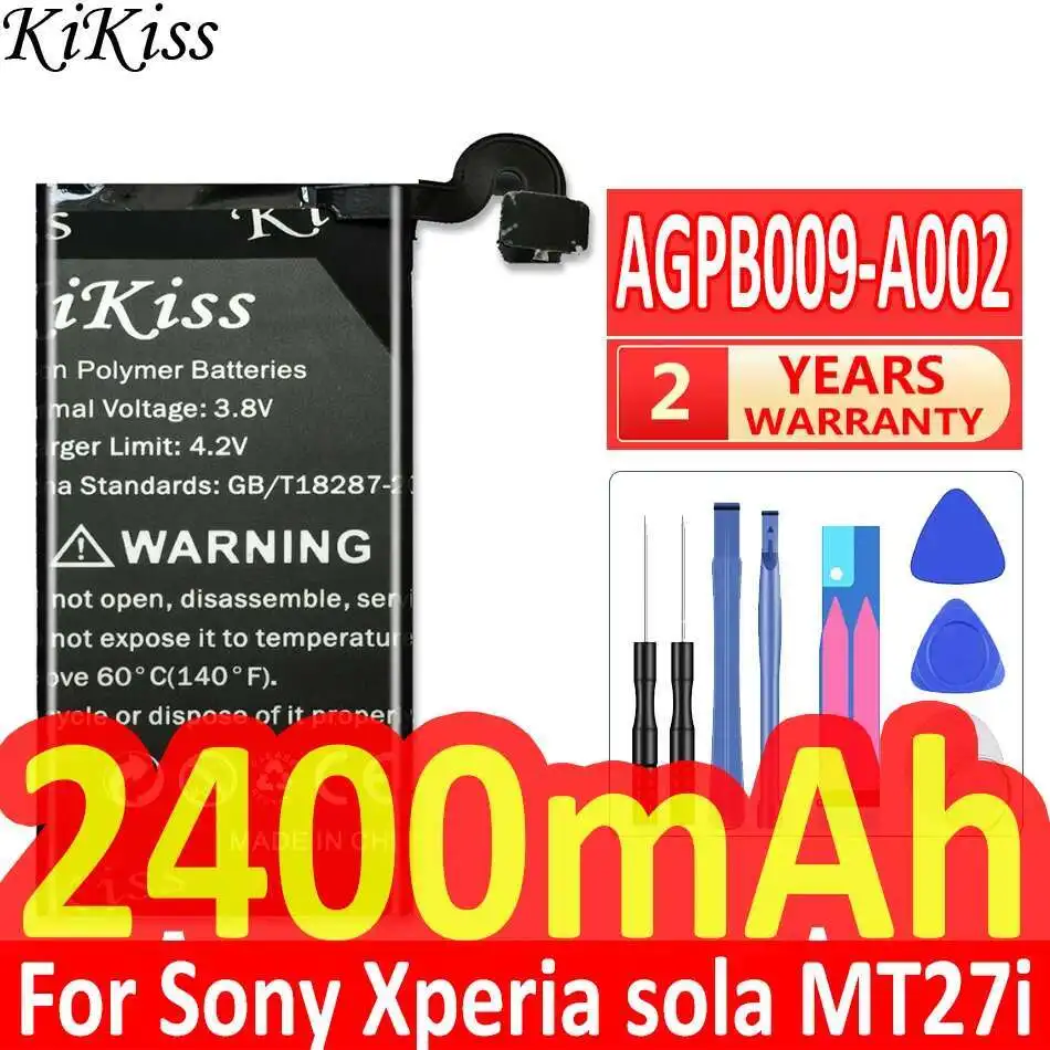 

For Sony Xperia Sola MT27 Mt27i Mt27a Pepper Lightweight Mobile Phone Battery Safe AGPB009-A002 2400Mah