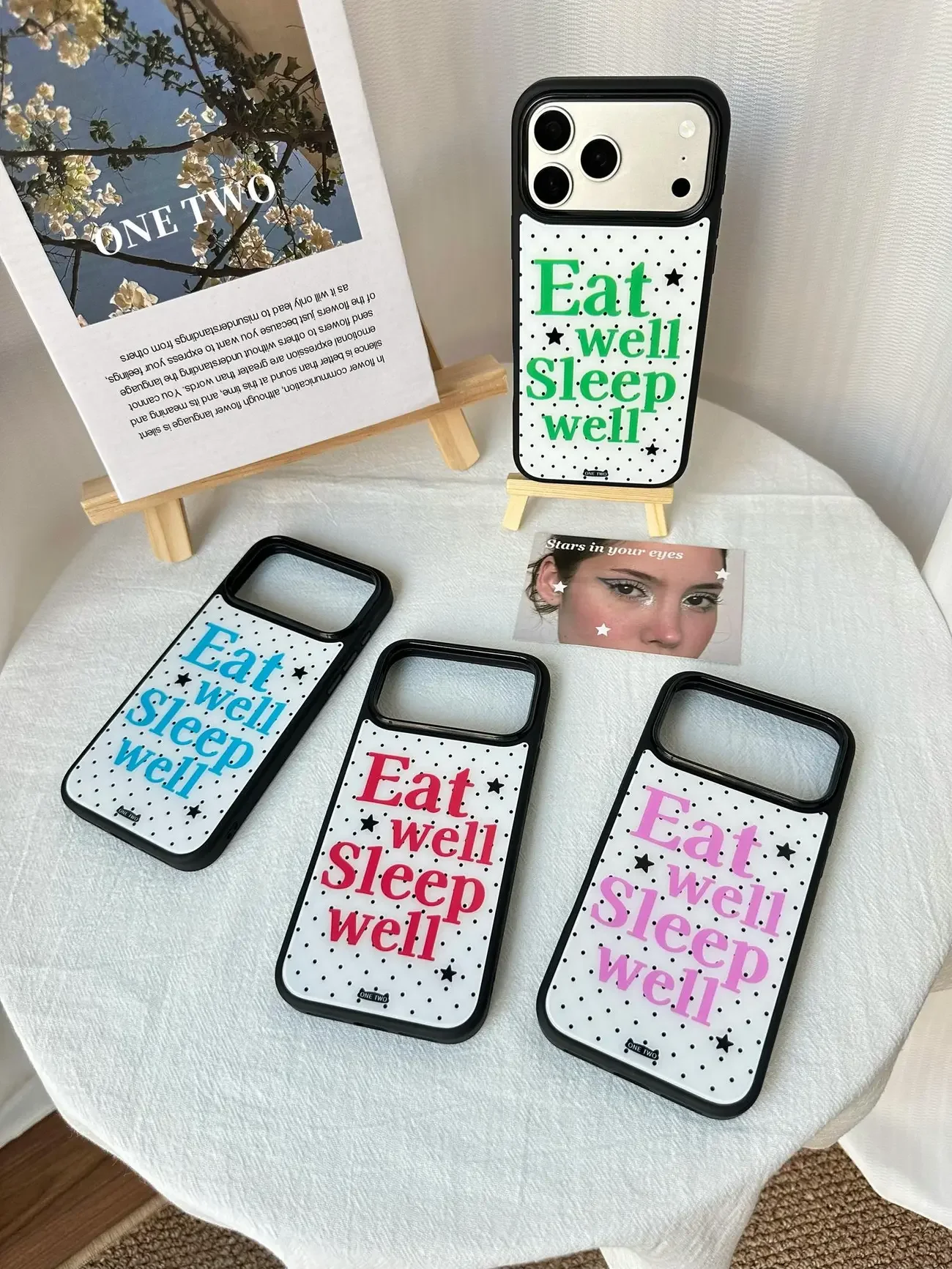 Coque de téléphone personnalisée à motifs lettres anglaises, pois et étoiles pour iPhone 18 17 16 15 14 13 12 11 Pro MAX Plus 17air, avec revêtement en colle goutte à goutte