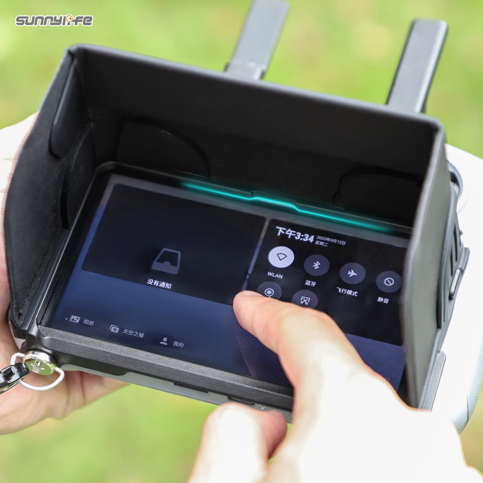 Sunnylife-parasol magnético plegable de cuero PU con cubierta para DJI RC 2, Air 3