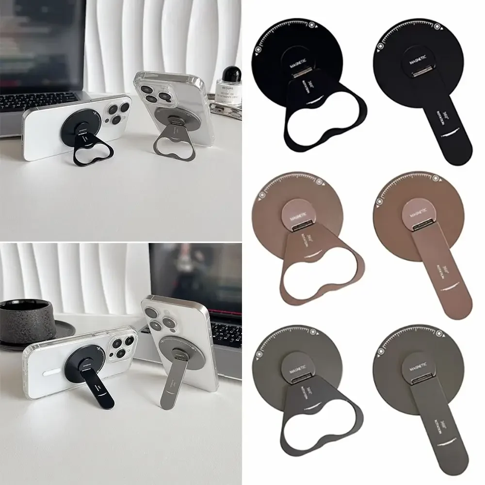 Legierung Rotation Telefon Halter Faltbare Ultra-dünne Magnetische Telefon Halterung Multi-winkel Fixierung Telefon Fall Grip Ständer Halter