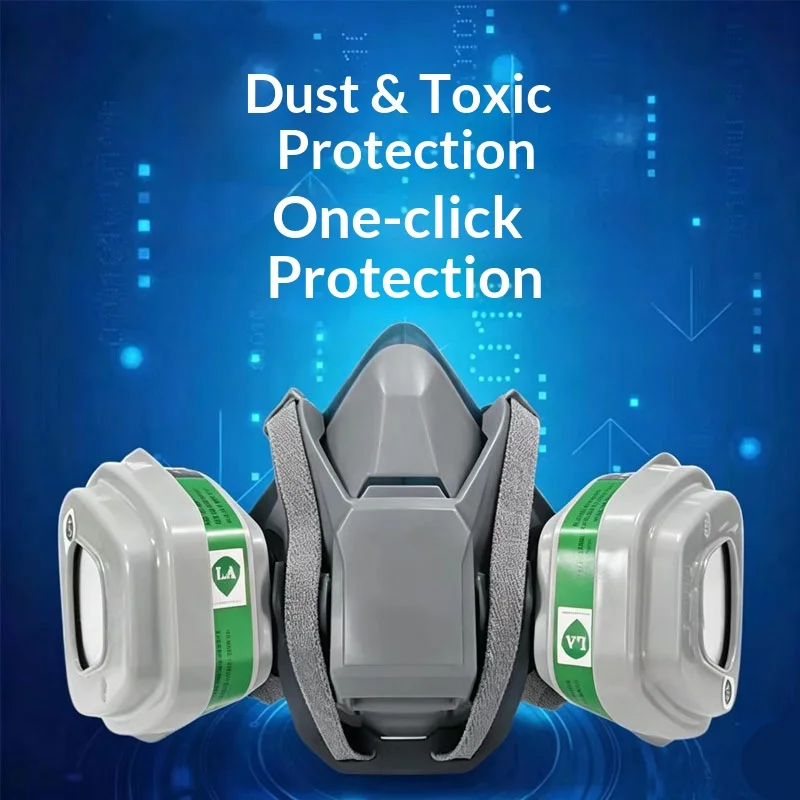 Silicone 6502QL Quick Buckle Gas Mask for Painting Anti-virus Industrial Construction Dust Miner Painter