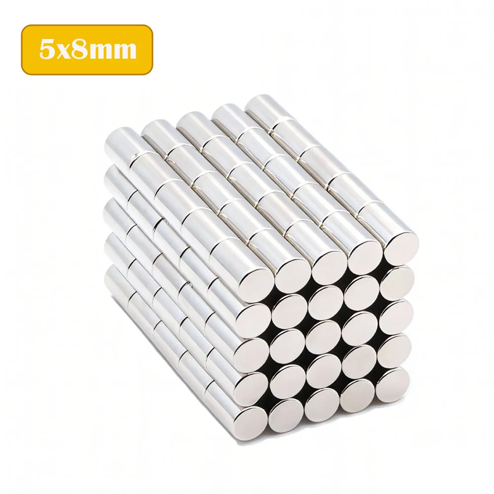 10-200 Pcs 5x8mm Neodymium Magnet Neodymium N35 NdFeB Round Super Powerful Strong Permanent Magnetic Imanes Disc 5x8mm Magnets