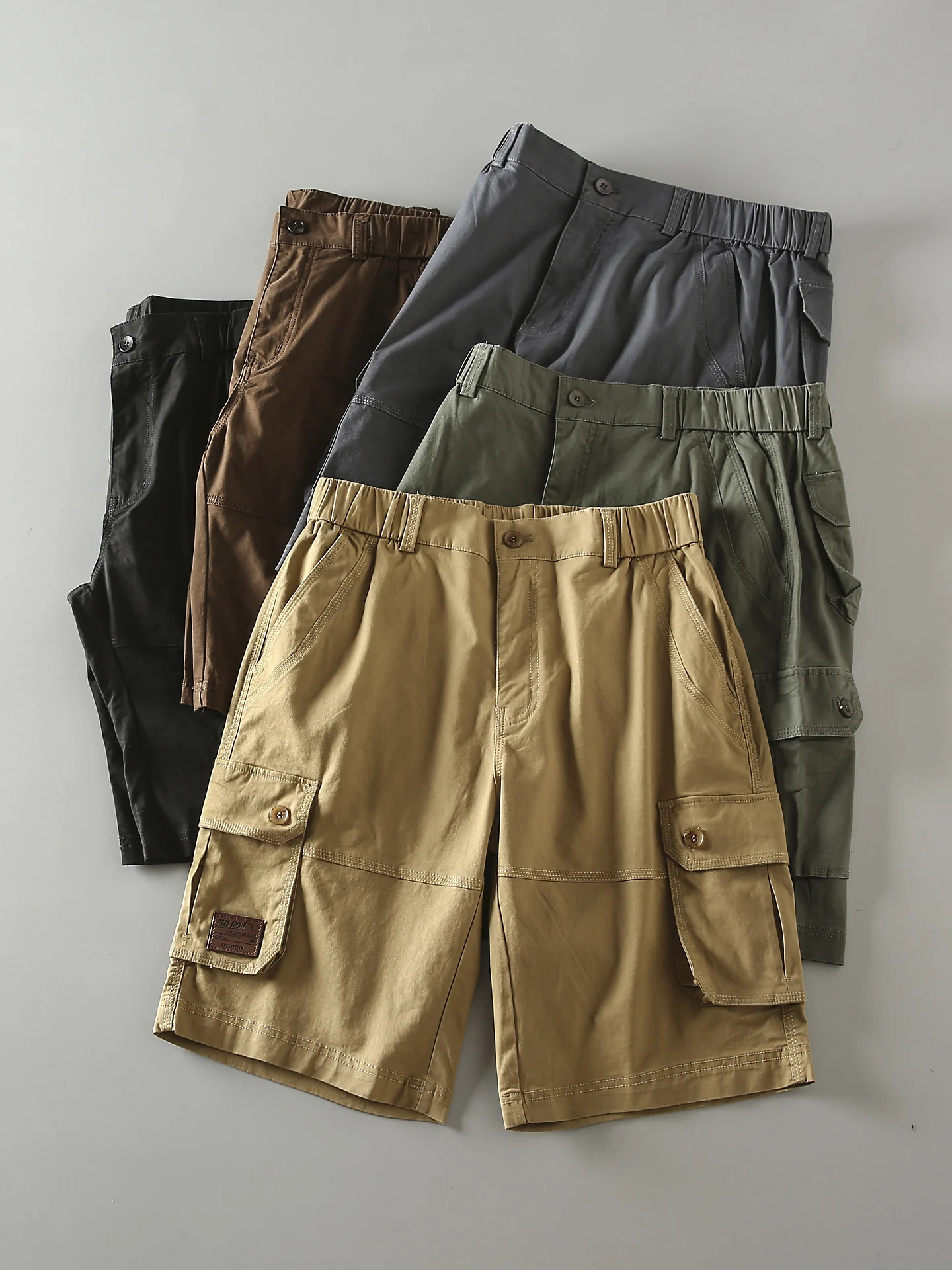 

Summer New American Retro Khaki Men's Multi-ket Straight Casual Versatile Workwear Five-Quarter Pants Mid-Length orts