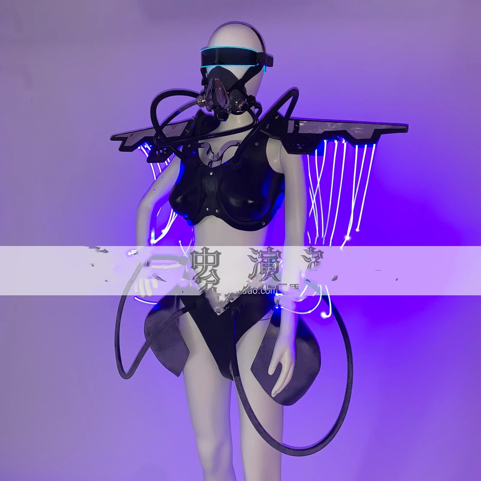 Новый светящийся в темноте костюм для вечеринки в стиле киберпанк для ночного клуба, костюм для выступления в баре.