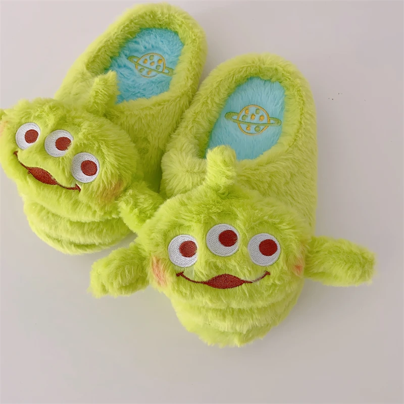 Lucifer Cat Alien Cartoon Plush Slippers Floor Warm Winter Indoor Slippers Flat Casual Non-slip Girl Home Shoes Autumn