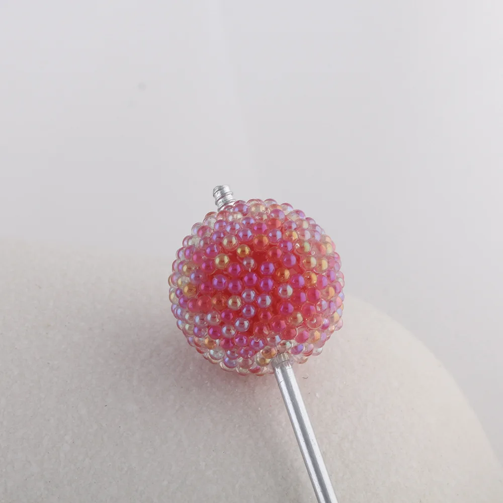 SW20 السكر شفافة من خلال ثقب فقاعة رائعة الملمس سحر سلسلة هواتف المحمول المفاتيح الإناث DIY بها بنفسك مجوهرات الاتجاه الخرز #6