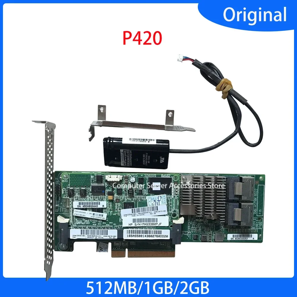 

Original for Server 512M 1G 2G FBWC Cache Module+Battery Smart Array P420 512MB 1GB 2GB PCI-E SAS RAID 2Port Controller Card