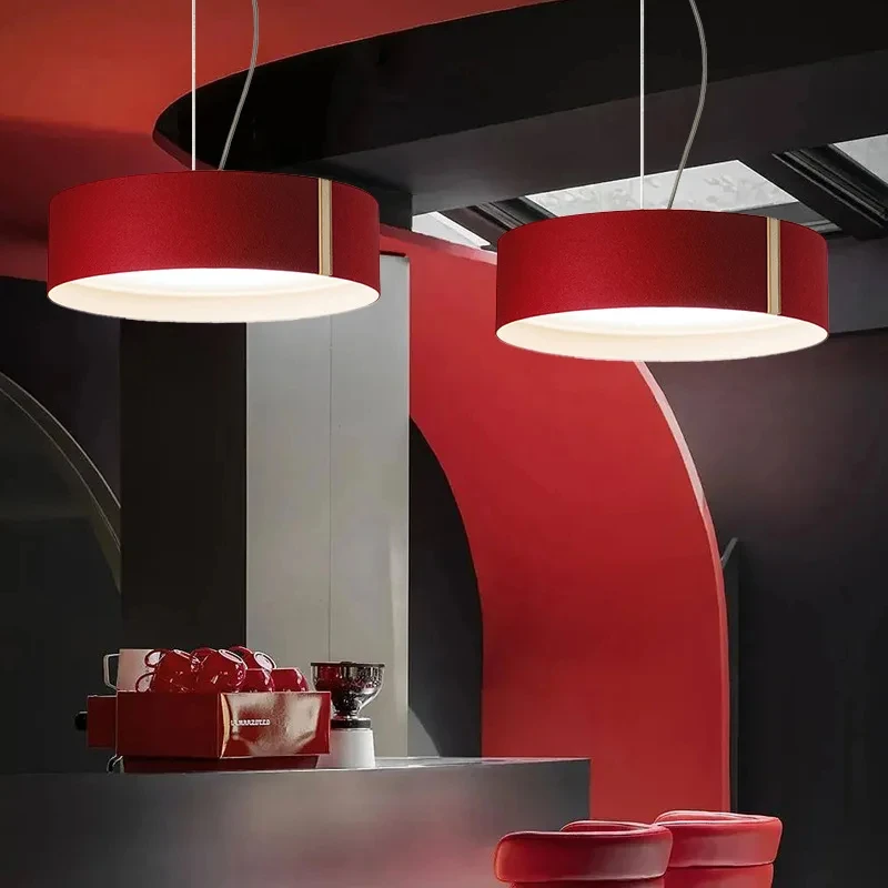 ورأى النسيج قلادة ضوء الشمال الملونة الثريا المستديرة لغرفة المعيشة دراسة غرفة الطعام فندق مصمم قلادة مصباح