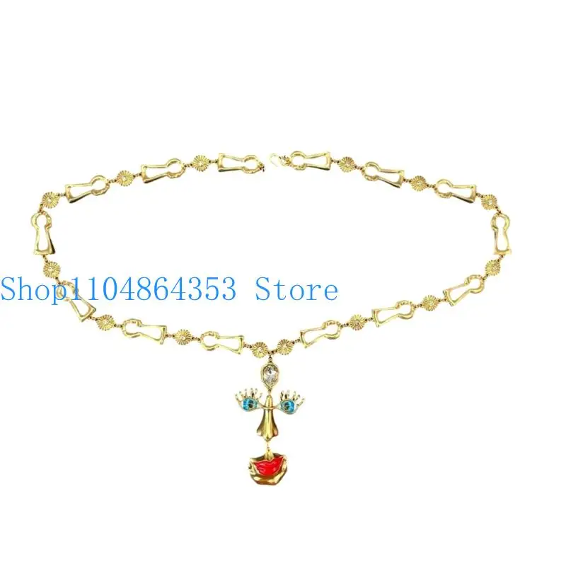 652F Artistic Grotesque Face Earrings/Necklace Ethnic Statement Unisex Accessories