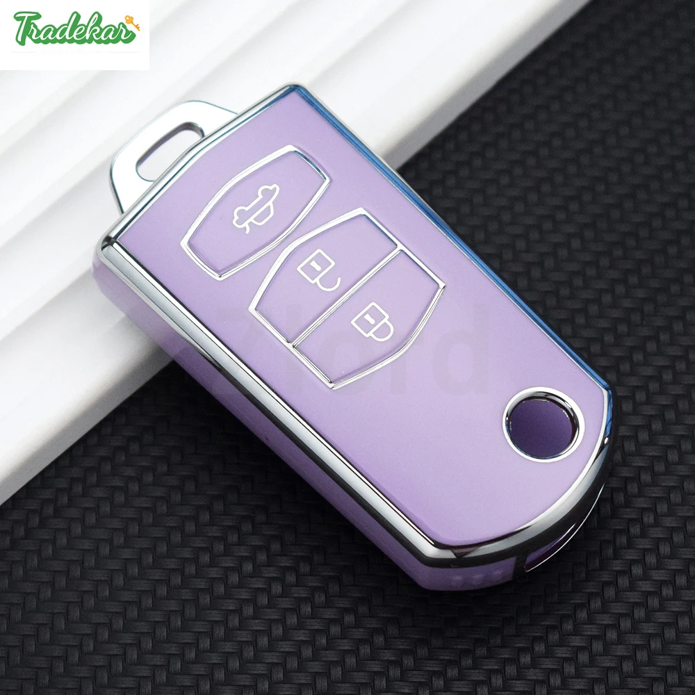 

2/3 кнопки Smart Keyless Key Protector ТПУ Автомобильный флип-чехол для ключей для Mazda 3 5 6 серии M6 RX8 MX5 Аксессуары