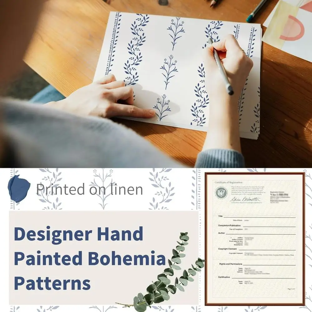 Vintage Marineblaue Blumenvorhänge 96 für böhmisches Wohnzimmer, Lichtfilterung, 52 breite x 2 Paneele