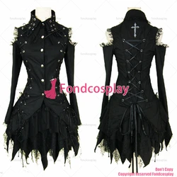 fondcosplay hiphop Gothic Tripp Lolita Punk Fashion Shirt Dress Black Cotton Jacket skirt Cosplay Costume CD/TV[CK443]