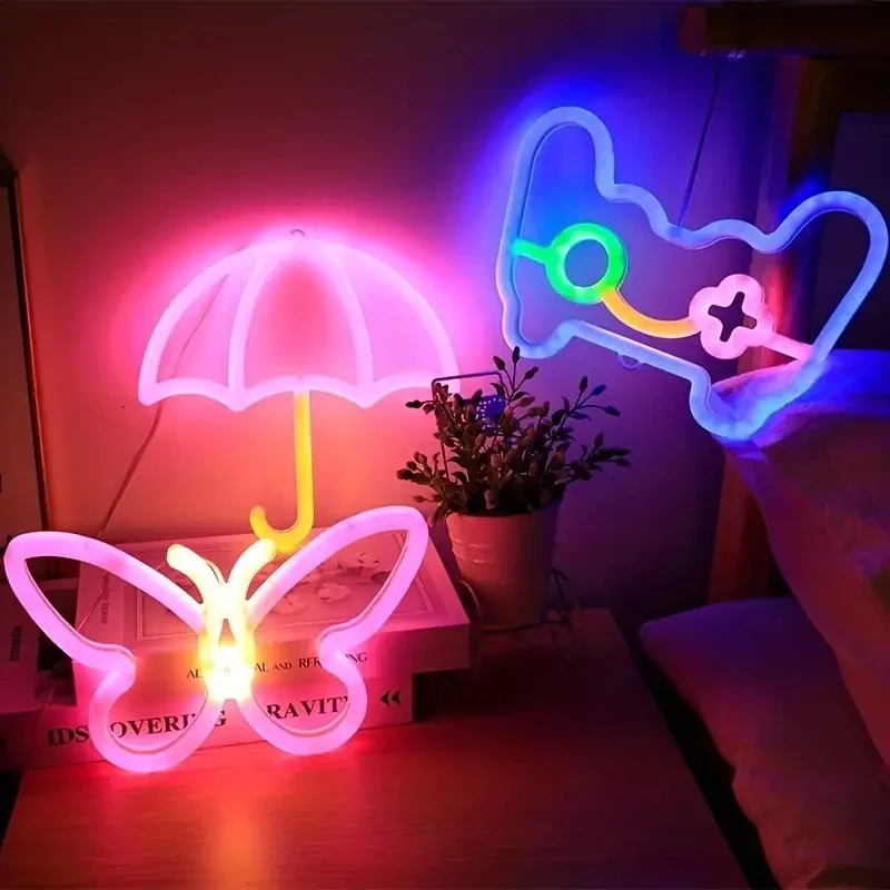 

Double Sided Gamepad Neon Light Fashion Pendant Night Light Multipurpose Decorative Wall Mounted Light USB Powered